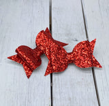 Red glitter bitty bow