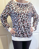 Leopard print light weight sweat shirt