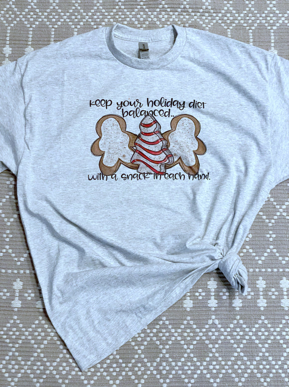 Keep your holiday diet balanced tee shirt