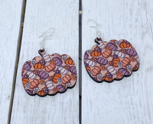 Double sided pumpkin earrings