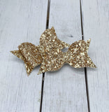 Gold glitter bitty bow