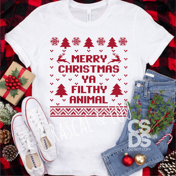 Merry Christmas ya filthy animal tee shirt