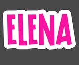 Hot pink personalized name sticker