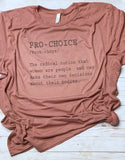 Pro choice tee shirt shown on heather seafoam green