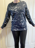 Navy paint splatter sweater