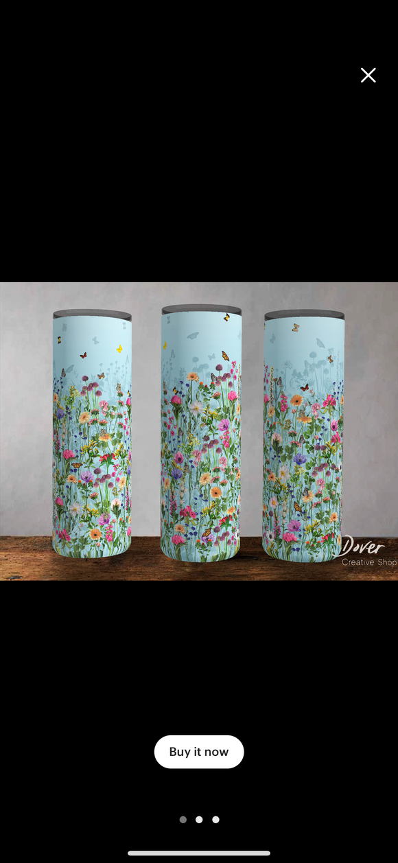 Wildflowers 20oz skinny tumbler