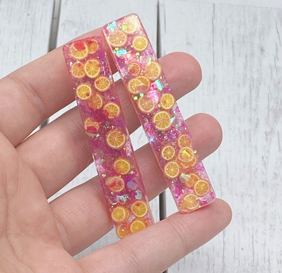 Pink lemonade resin clip