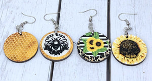 Custom printed round earrings